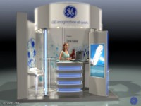 GE Healthcare - Stand tervezés és egyedi standépítés (3x2, kék)