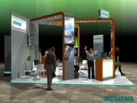 Siemens - Stand tervezés és egyedi standépítés (2011, magasított stand terv)